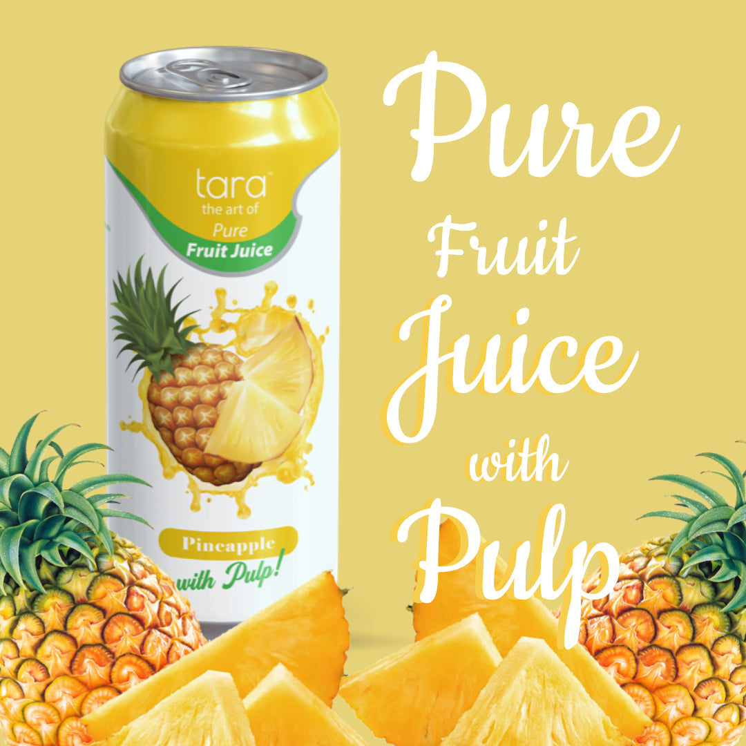 Tara Pure Pineapple Juice With Pulp, No Added Sugar, 16.9 fl.oz (12k)