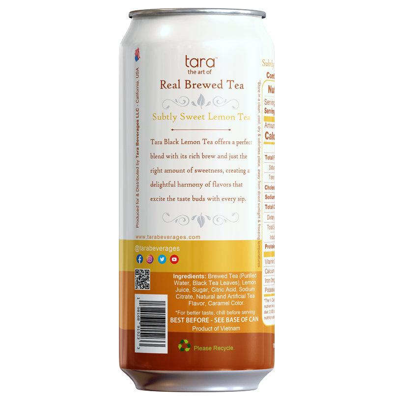 Tara Real Brew Lemon Tea 16.9 Fl.oz (24pk)
