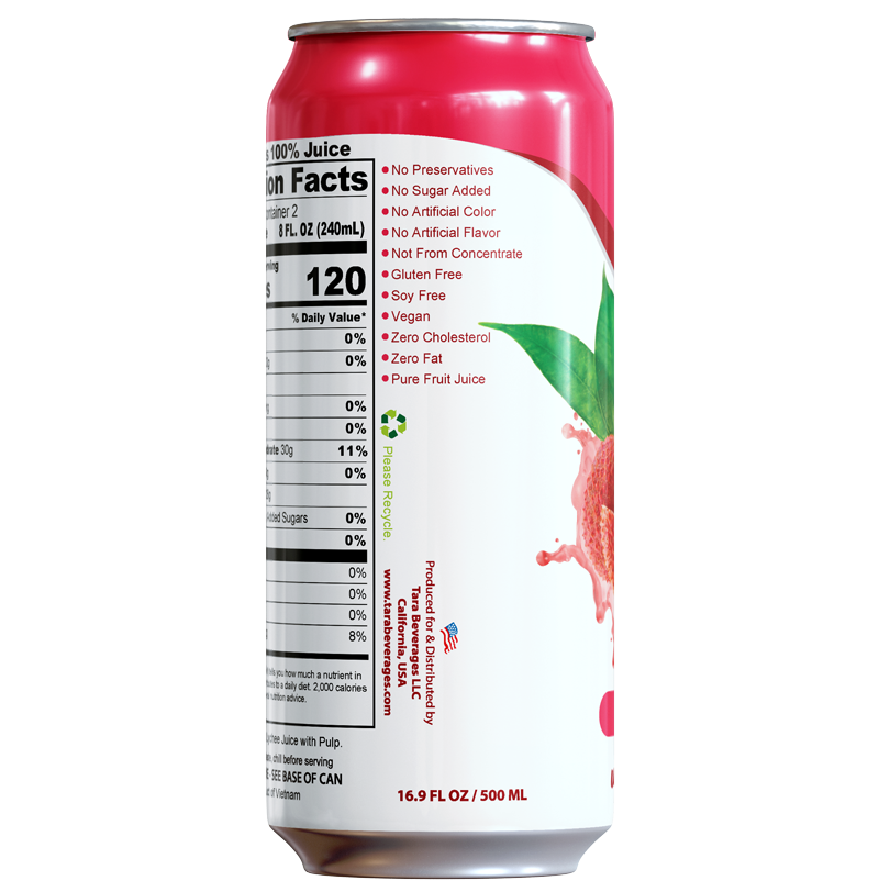 Tara Pure Lychee Juice With Pulp, 16.9 fl.oz (No Added Sugar)