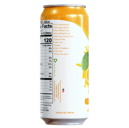 Tara Pure Orange Juice With Pulp, No Added Sugar, 16.9 fl.oz (12pk)