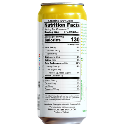 Tara Pure Pineapple Juice With Pulp, No Added Sugar, 16.9 fl.oz (12k)