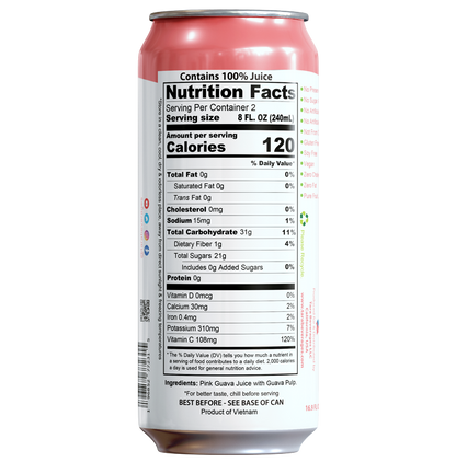 Tara Pure Pink Guava Juice With Pulp, No Added Sugar, 16.9 fl.oz (12pk)