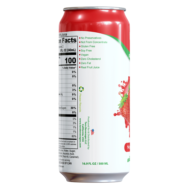 Tara Real Strawberry Juice With Pulp, 16.9 fl.oz (12pk)