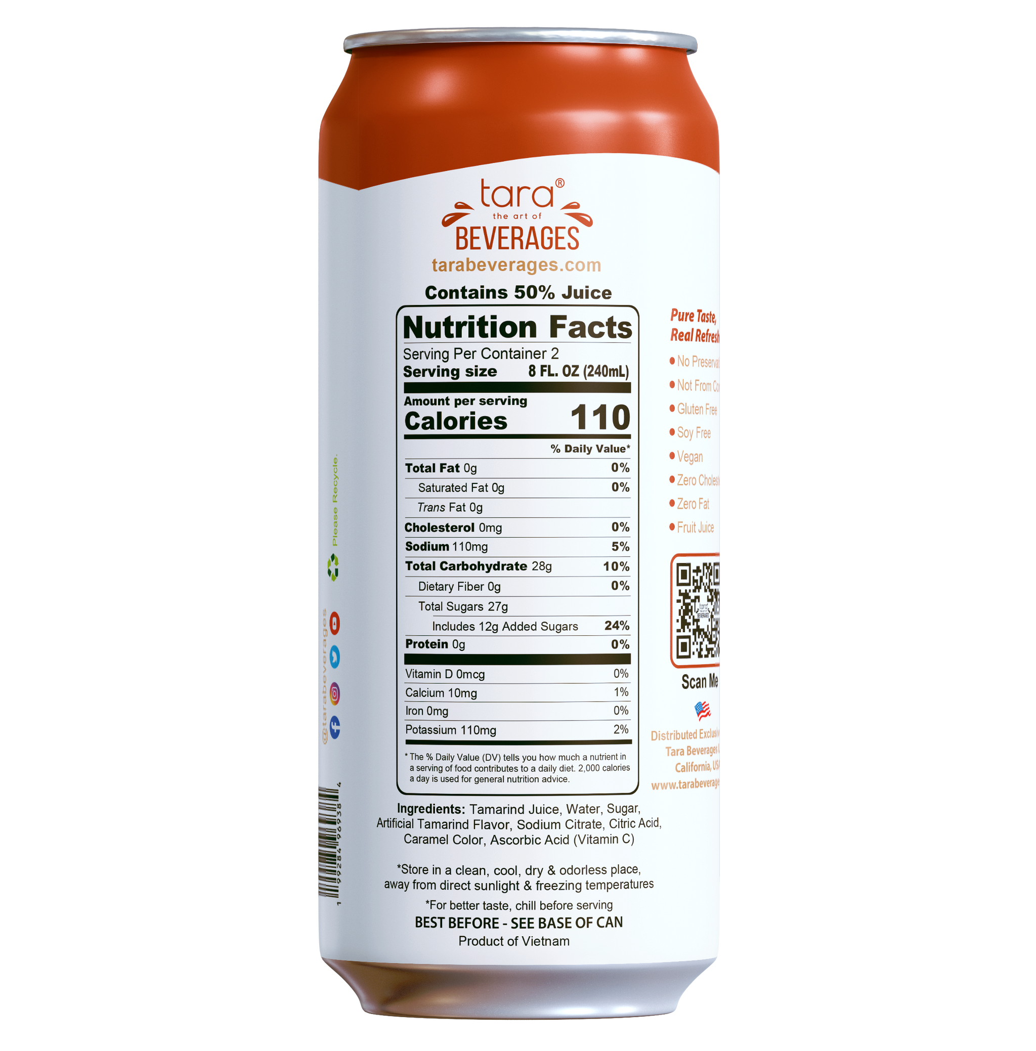 Tara Real Tamarindo Juice No Pulp, 16.9 fl.oz (12pk)