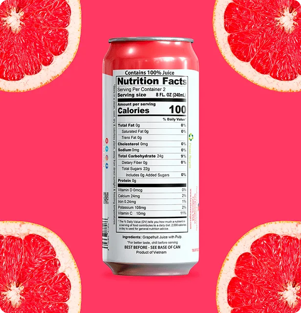 Tara Pure Grapefruit Juice With Pulp, No Sugar Added, 16.9 fl.oz (12pk) – detail 3