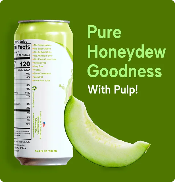 Tara Pure Honeydew Melon Juice With Pulp, No Added Sugar, 16.9 fl.oz (12pk) – detail 4