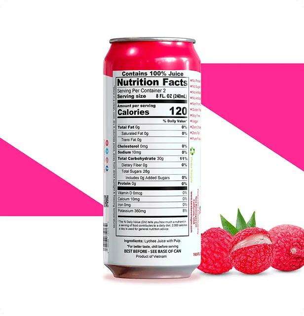 Tara Pure Lychee Juice With Pulp, 16.9 fl.oz (No Added Sugar) – detail 3