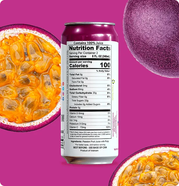 Tara Pure Passionfruit Juice With Pulp, No Added Sugar, 16.9 fl.oz (12pk) – detail 3