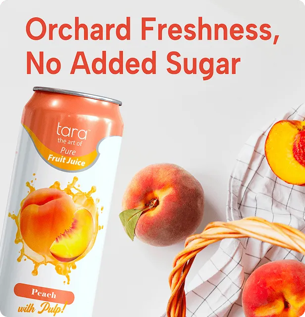 Tara Pure Peach Juice With Pulp, No Added Sugar, 16.9 fl.oz (12pk) – detail 4