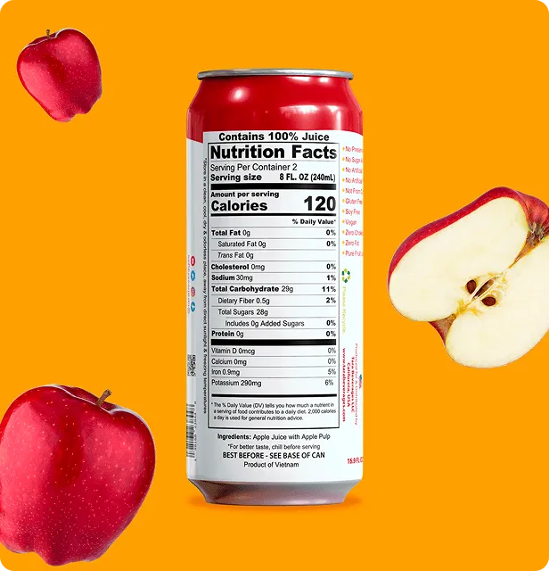 Tara Pure Unfiltered Apple Juice, With Pulp, 16.9 fl.oz (12pk) – detail 3