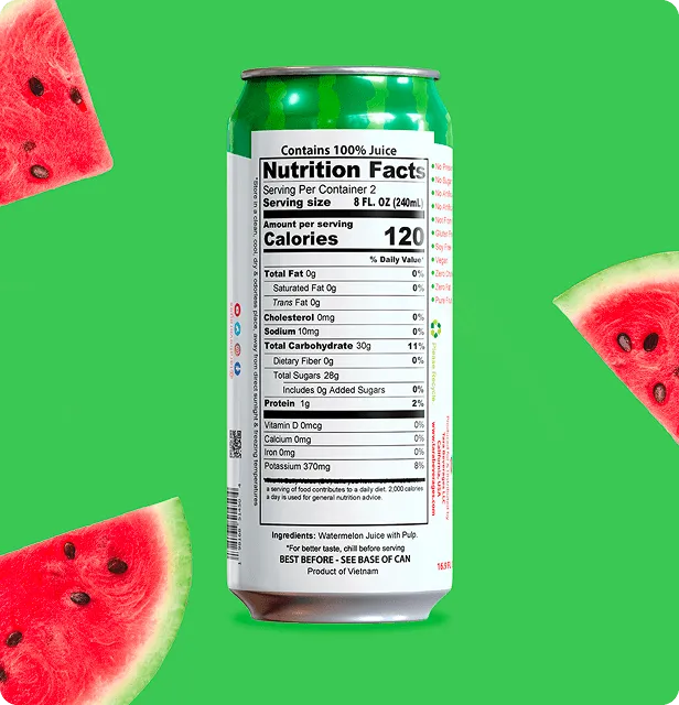 Tara Pure Watermelon Juice With Pulp, No Added Sugar, 16.9 fl.oz (12pk) – detail 3