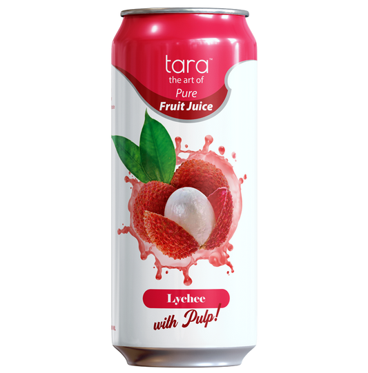 Tara Pure Lychee Juice With Pulp, 16.9 fl.oz (No Added Sugar)