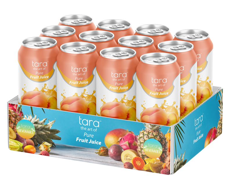 Tara Pure Peach Juice With Pulp, No Added Sugar, 16.9 fl.oz (12pk)